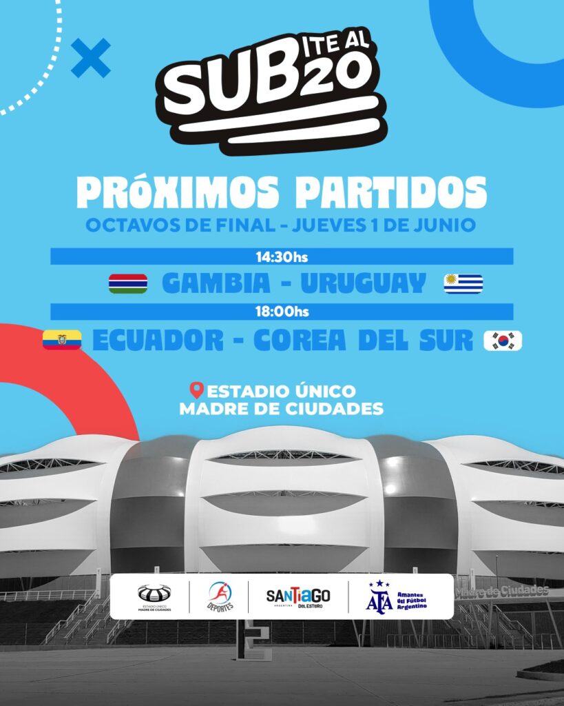 Partidos de hoy: la agenda del día del Mundial Sub 20 para ver por TV este  jueves 25 de mayo