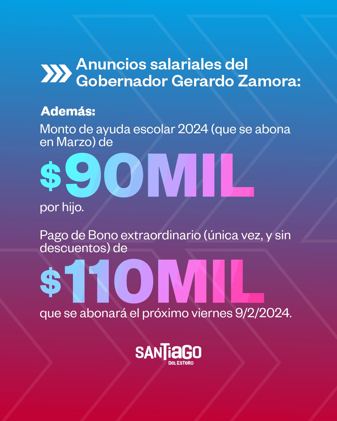 El gobernador Gerardo Zamora anuncia aumento salarial para la ...